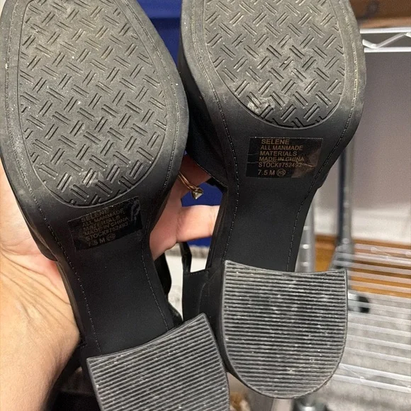 Jellypop Black T-Strap Platform Block Heels - Picture 5 of 8